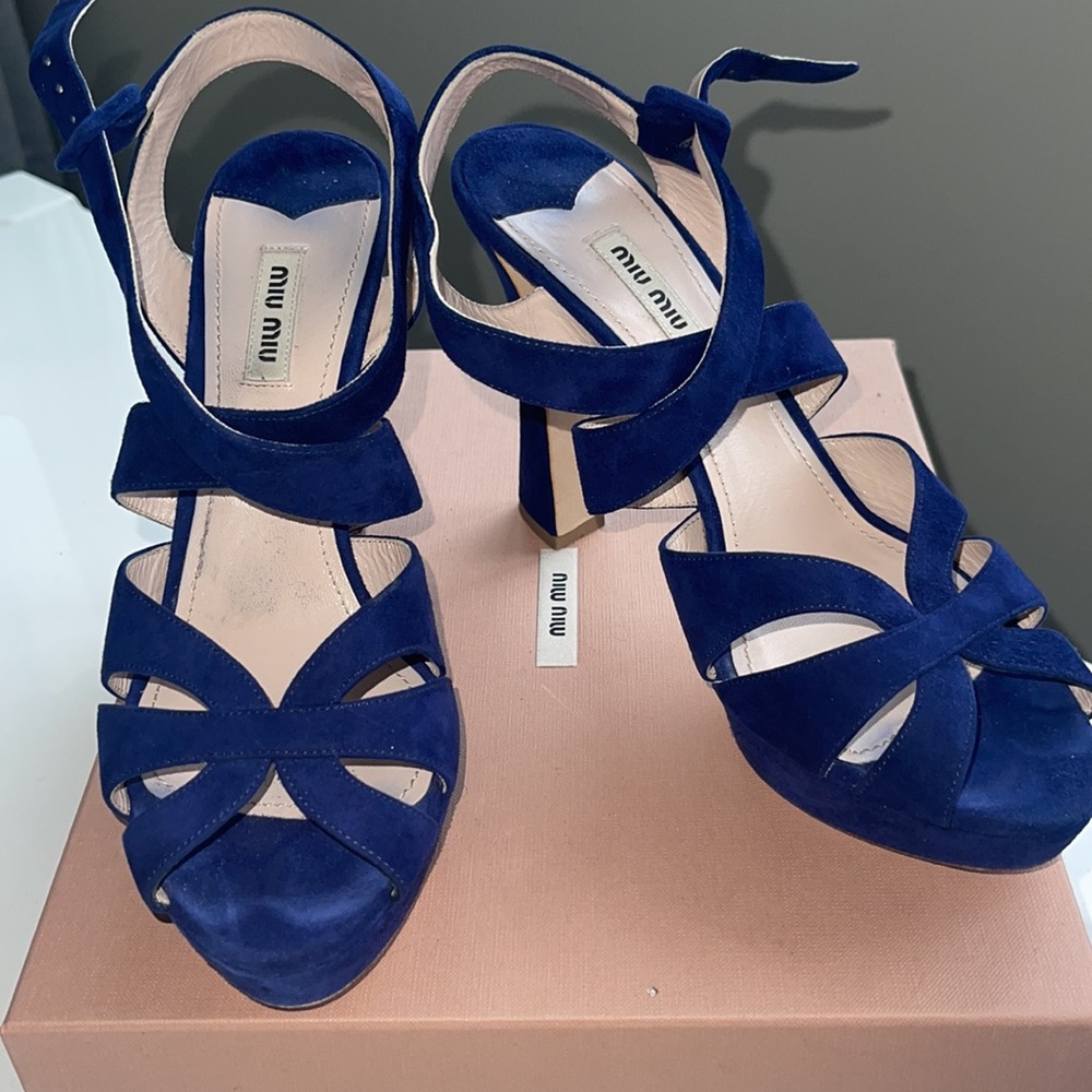MIU MIU platform suede sandals - size 40